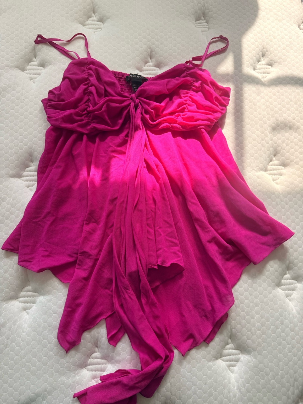 Ideology Hot Pink Smocked Tube Top